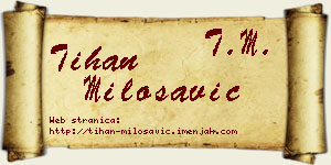 Tihan Milosavić vizit kartica